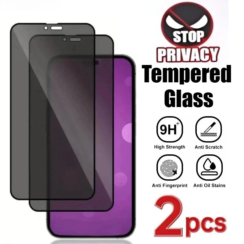Film de protection plein écran Anti-espion – 2 pièces pour iPhone 14/15/16/17 (incl. Pro Max &amp; Air)