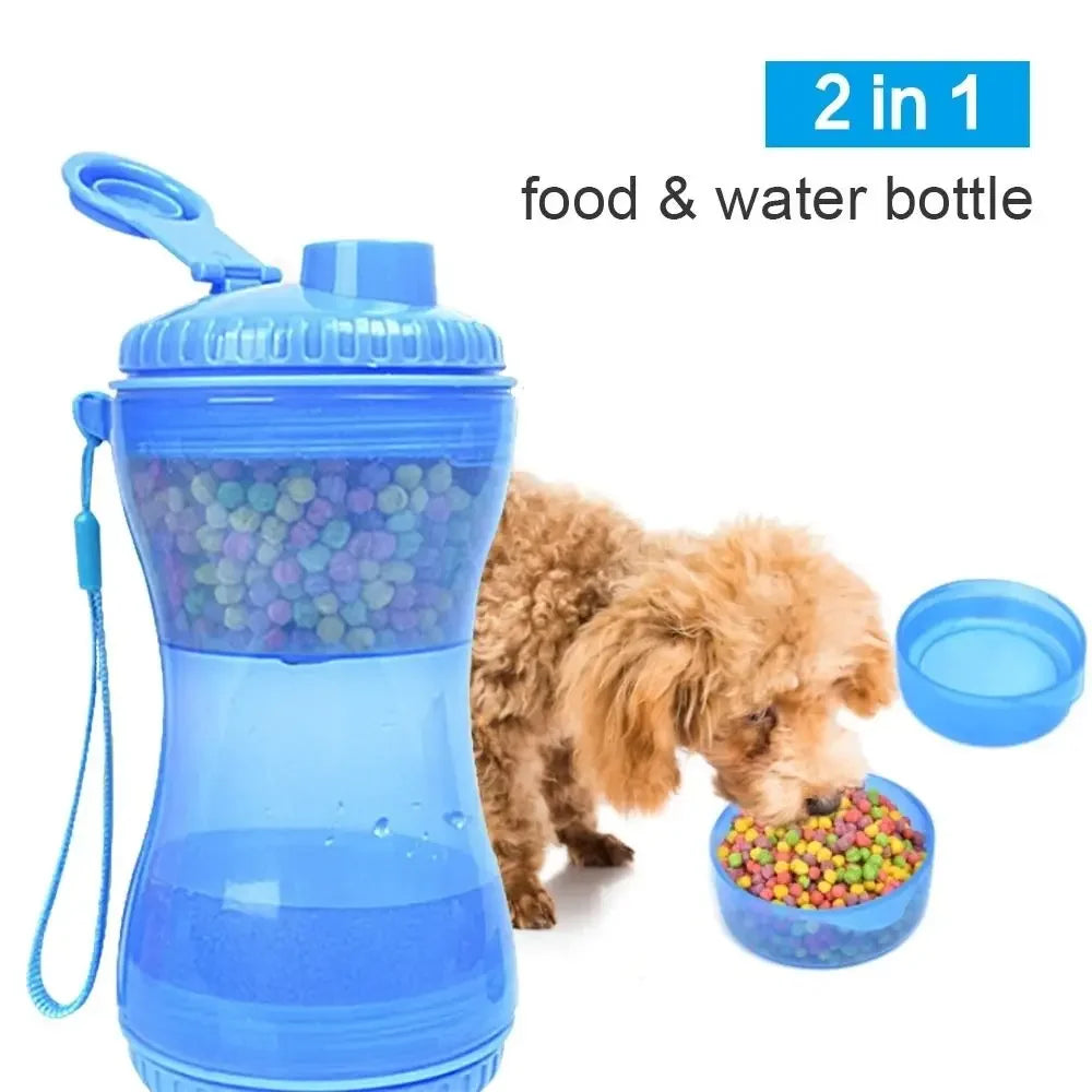 Portable Pet Water Bottle Food Storage Training Water Dispenser for Large Dogs Pet Accessories Stuff Outdoor PP