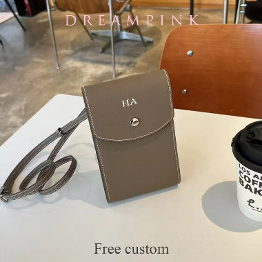 Petit Sac à Bandoulière Personnalisé en Cuir de Palmier – Sac de Téléphone pour Femme
