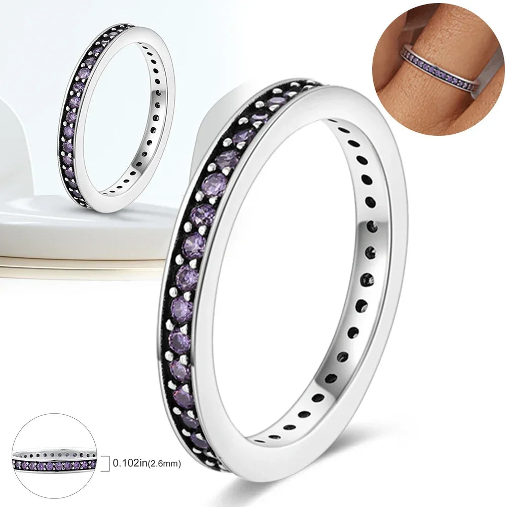 Colorful Zircon Sun Moon Star Stackable Rings for Women.