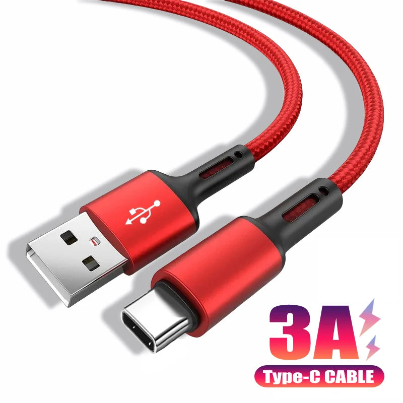 Câble USB Type C de charge rapide 3A, pour Samsung Xiaomi Huawei USBC type-c, cordon de téléphone portable d'origine court et Long 0.2m 2m 3m