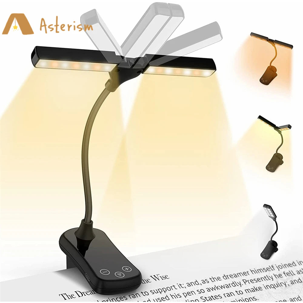 Lampe de lecture aste au lit, 2 LED réglables, lampe de lecture portable à clipser, mini veilleuse