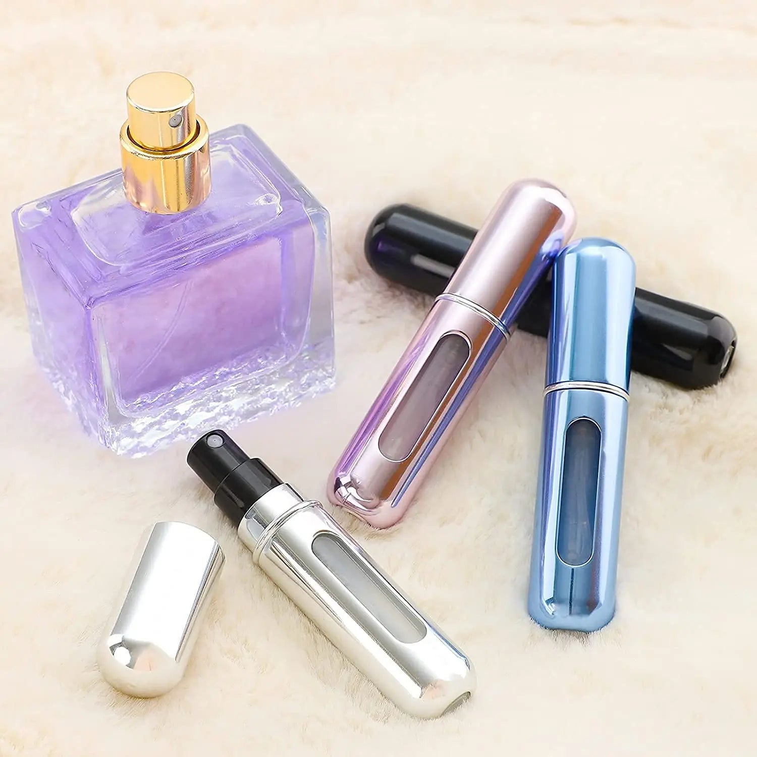 Mini vaporisateur en aluminium, Atomiseur de parfum portable 8/5ml, contenant liquide pour cosmétiques