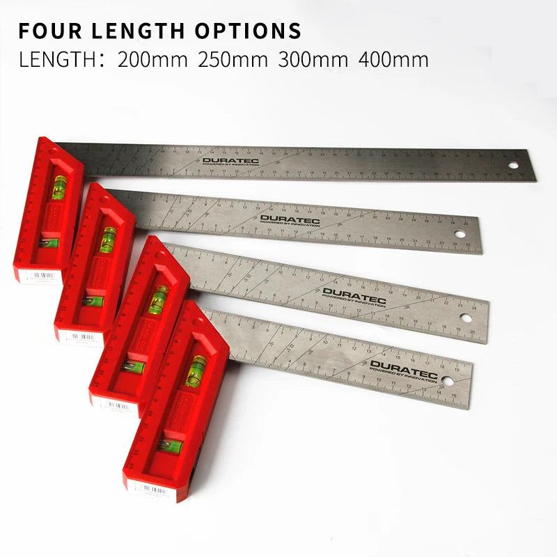 Square, 90 Degree Triangle and Right Angle Ruler 200mm 300mm 400mm Plastic Handle for Woodworking Measuring Tools