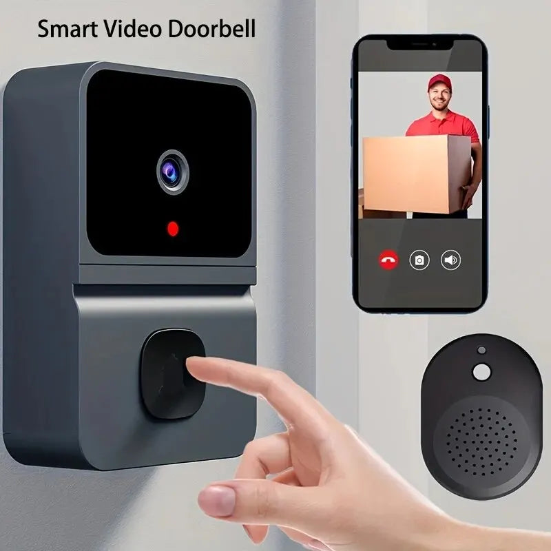 Wireless Wi-Fi Doorbell with Outdoor HD Camera, Night Vision Video Intercom