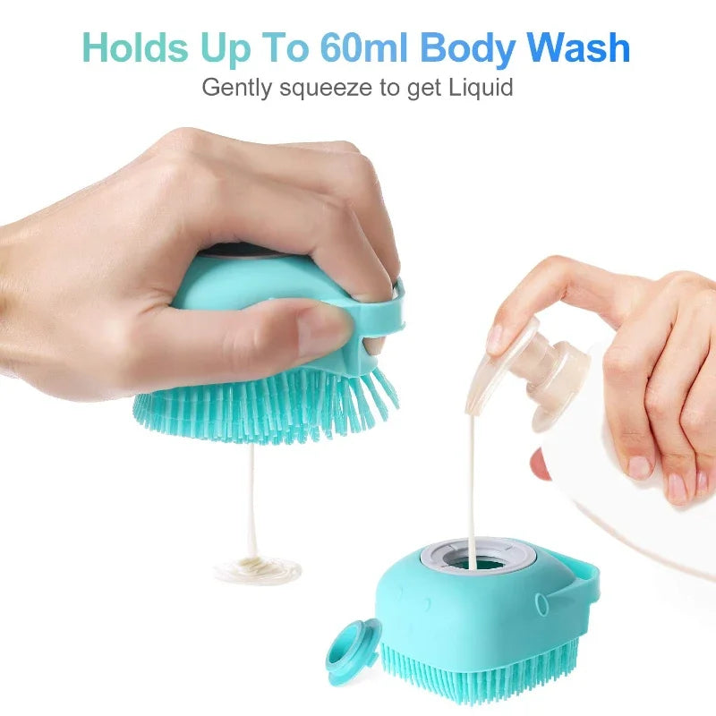 Soft Rubber Pet Shampoo Brush Cat Massage Comb Bath Grooming Scrubber 80ml 