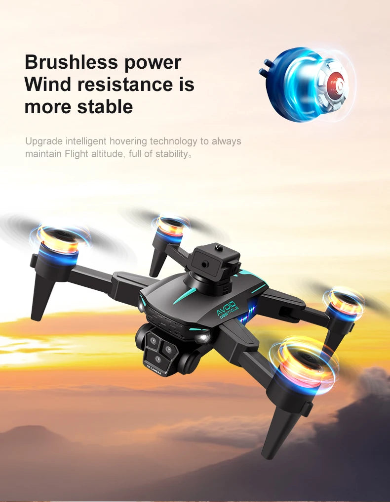 Drone Hospcreen Lonely Version Drone 605S – Faltbarer Quadrocopter mit 3 HD-4K-Kameras, bürstenlosem Motor, LCD-Bildschirm, Hindernisvermeidung, RC-Spielzeug