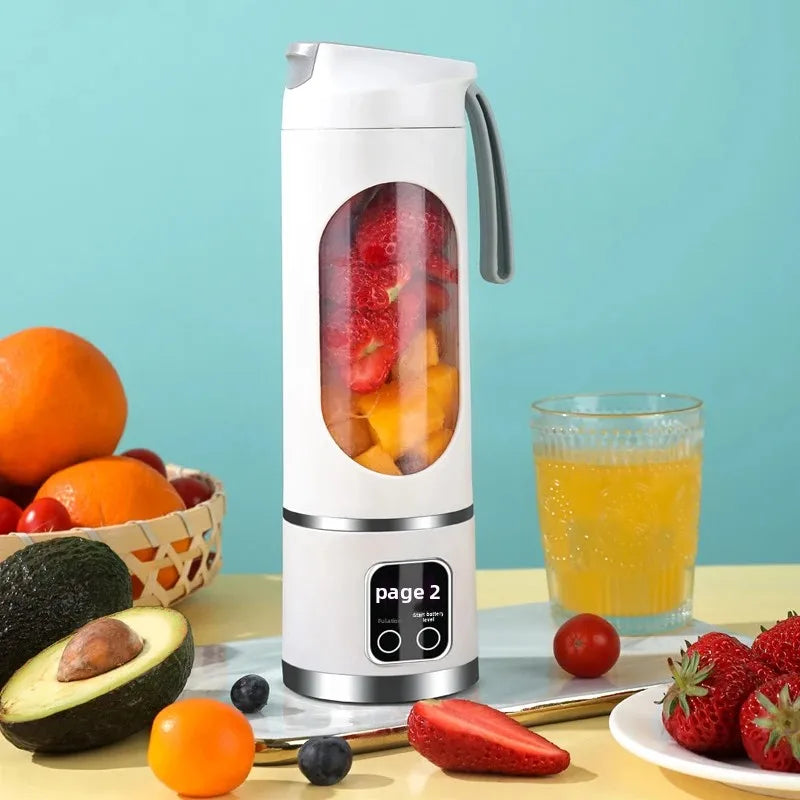 Presse-fruits Portable 450ml – 10 Lames, 3 Vitesses, Rechargeable USB, Smoothies & Glace