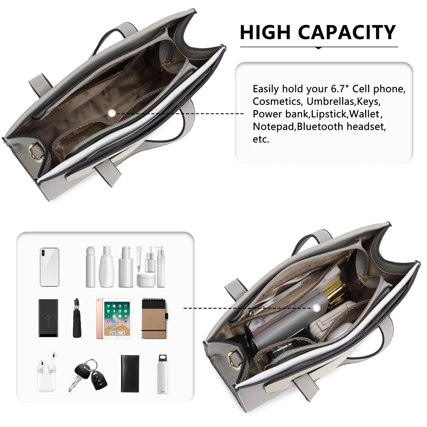 Sac à main en cuir PU pour femme Miss Lulu – sac à bandoulière moyen avec sangle réglable et poignée