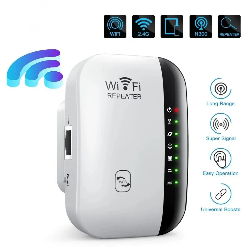 300Mbps Wireless WiFi Repeater 2.4G Router Range Extender Wi-Fi Signal Amplifier 11N Network Card Adapter for PC 