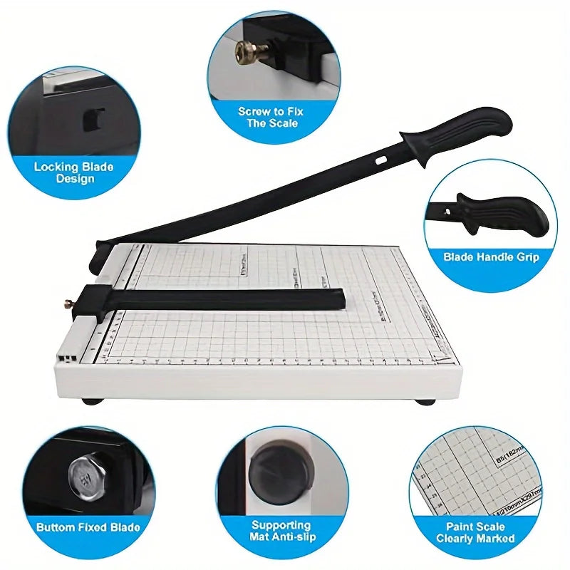 Paper Trimmer, Heavy Duty A4 Paper Cutter with Durable Metal Base - 300mm Precise Cuts, 10 Page Capacity 