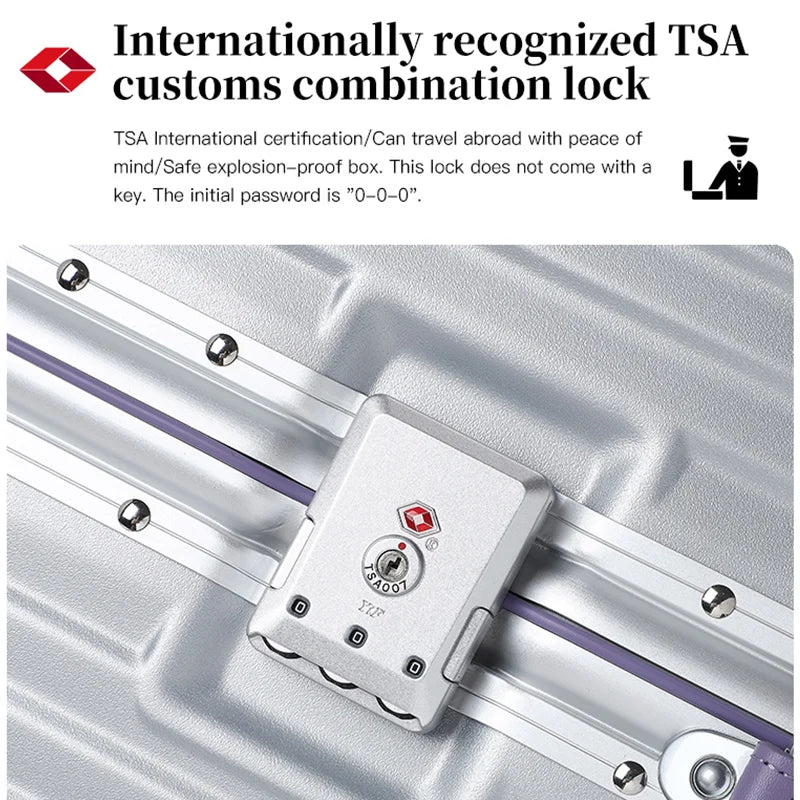 Valise rigide en PC avec poignée télescopique à tube large SUSHIMU – bagage à roulettes extensible, 20, 24, 26 et 28 pouces