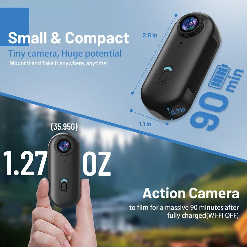 Mini caméra d’action H88 Kaysunlink – 1080P WiFi corps de poche portable