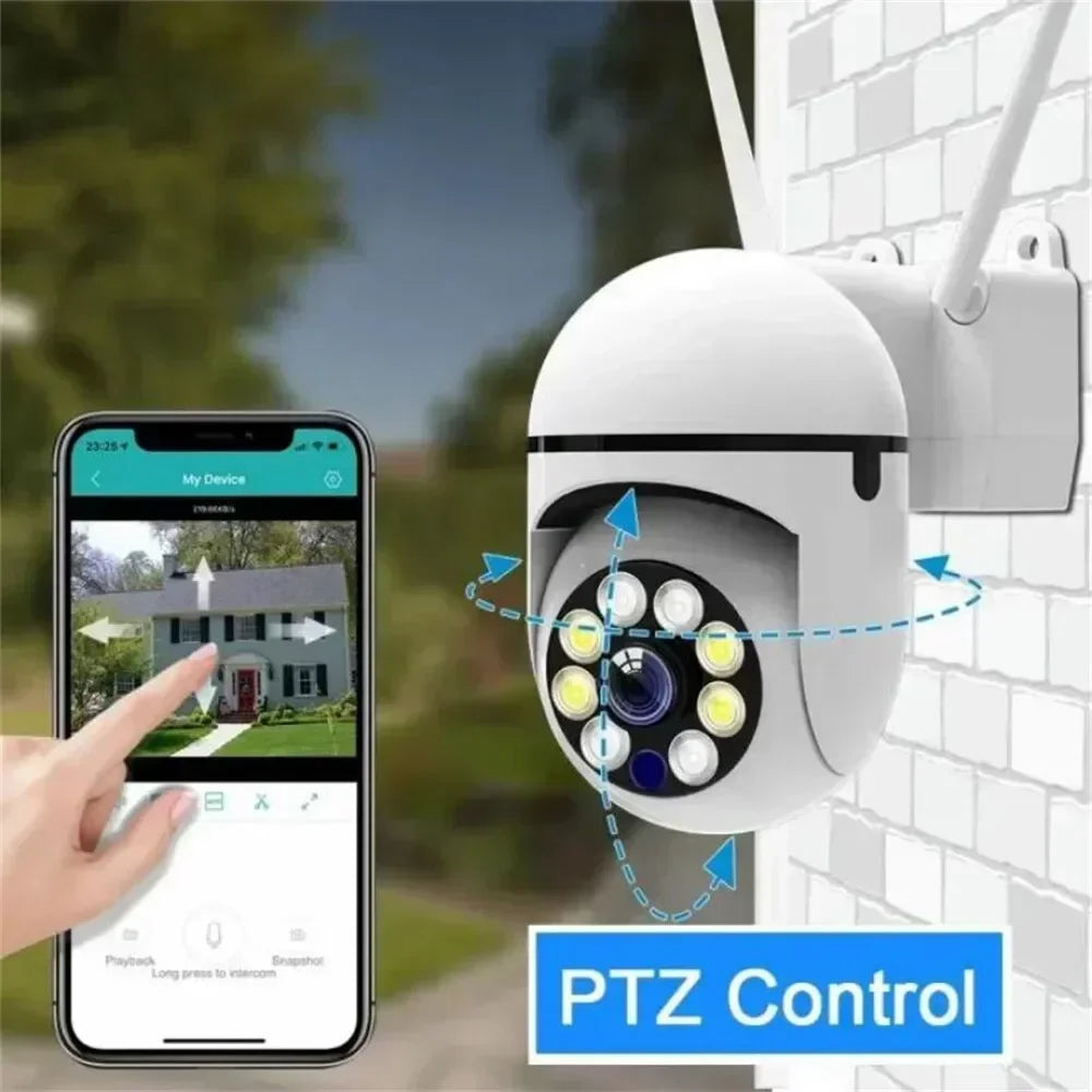 8MP HD WiFi PTZ IP Camera Outdoor Wireless Security Camera with 4x Zoom, AI Human Tracking, Two-Way Audio, Night Vision