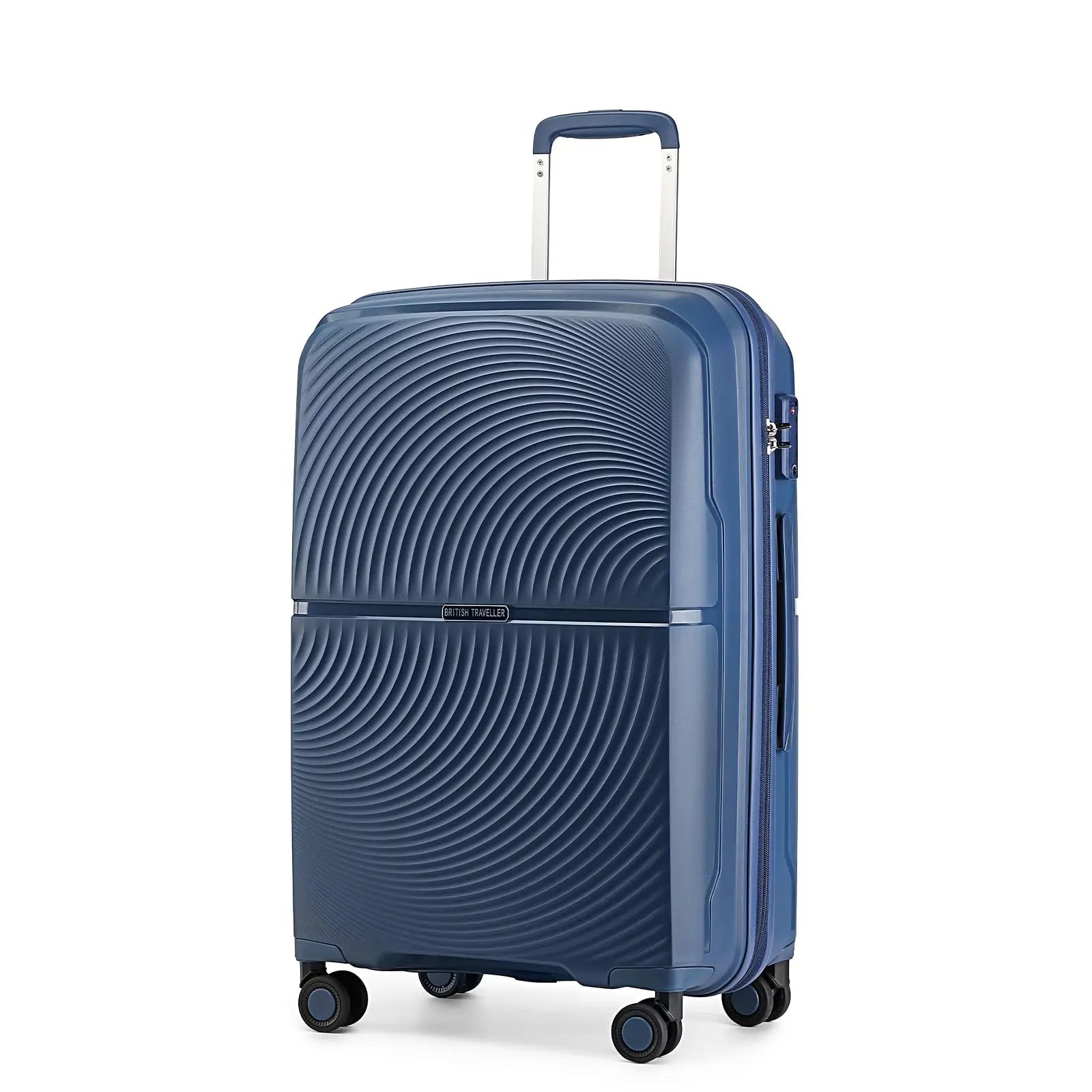 Valises de voyage British Traveller, 3 pièces, PP, serrure TSA et 4 roues pivotantes