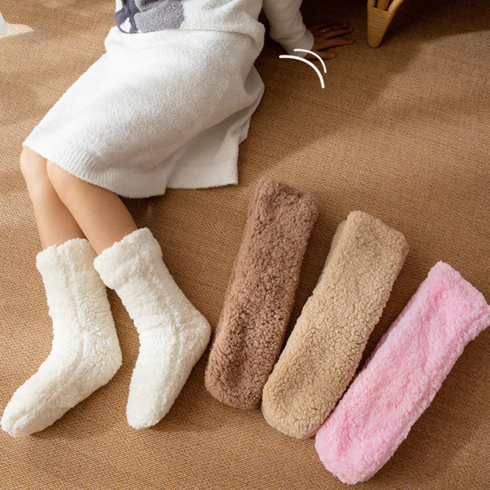 Chaussettes pantoufles montante pour femmes, chaussettes de neige, pantoufles de sommeil à la maison, chaussettes cocooning automne et hiver