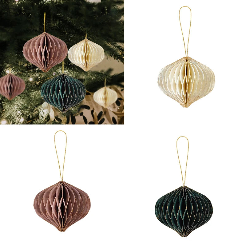 Mini Honeycomb Christmas Tree Ball Paper Ornament Home Decorations