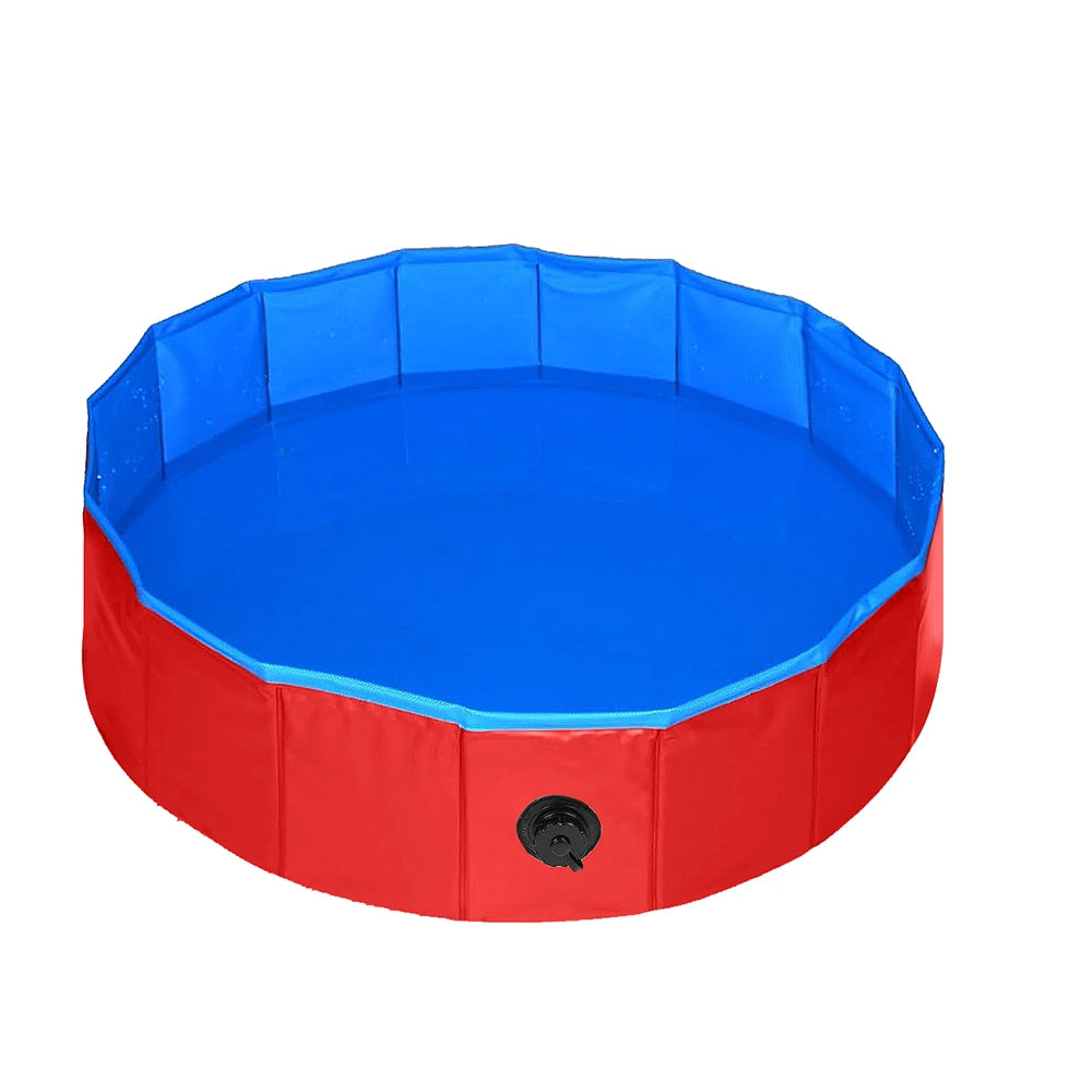 Piscine pliable pour animaux de compagnie, 160 x 30 cm, 120 x 30 cm, 80 x 20 cm, portable, avec valve de vidange, pour l'extérieur