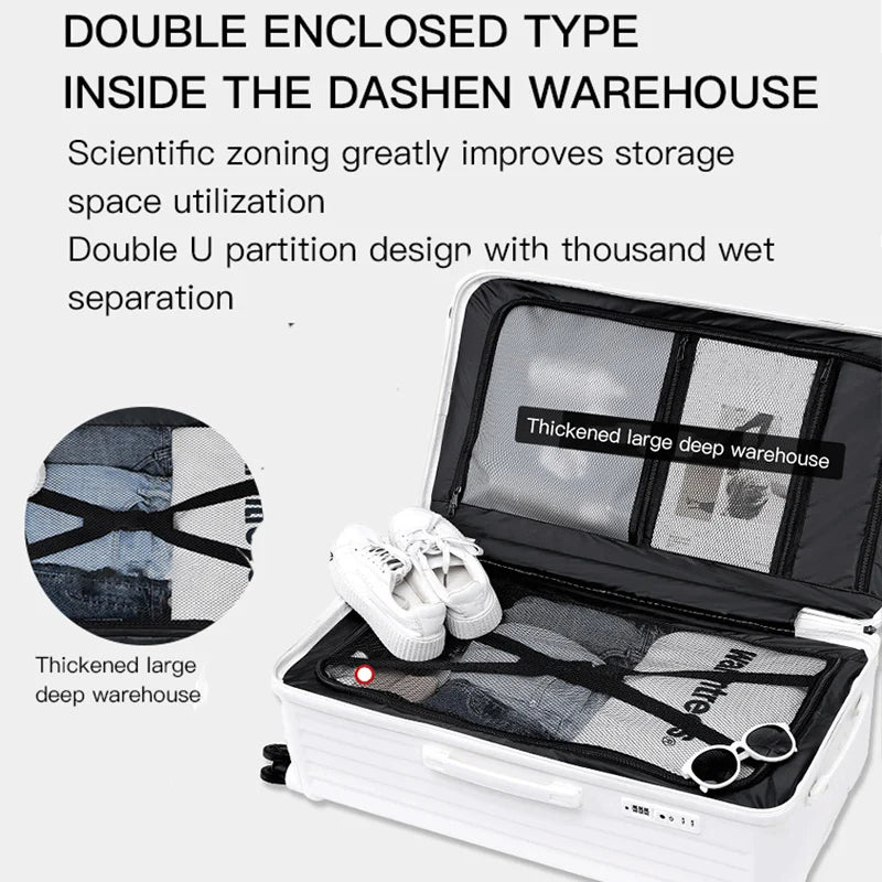 &nbsp;  Valise à roulettes silencieuse pour voyage SUSHIMU – hommes et femmes, roues universelles, 20 à 34 pouces