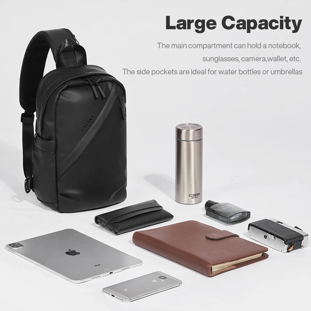 Sac de poitrine Mixi 11 pouces pour hommes – sac à dos étanche multifonctionnel, cyclisme, sport et voyage M2122