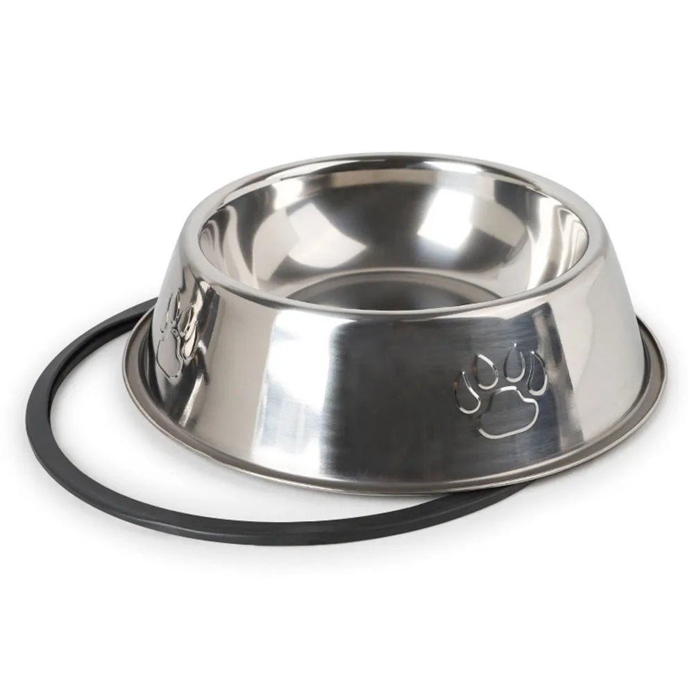 Non-Slip Stainless Steel Pet Bowls for Dogs Cats Food Water Feeder Large Puppy Dishes Pet Accessories