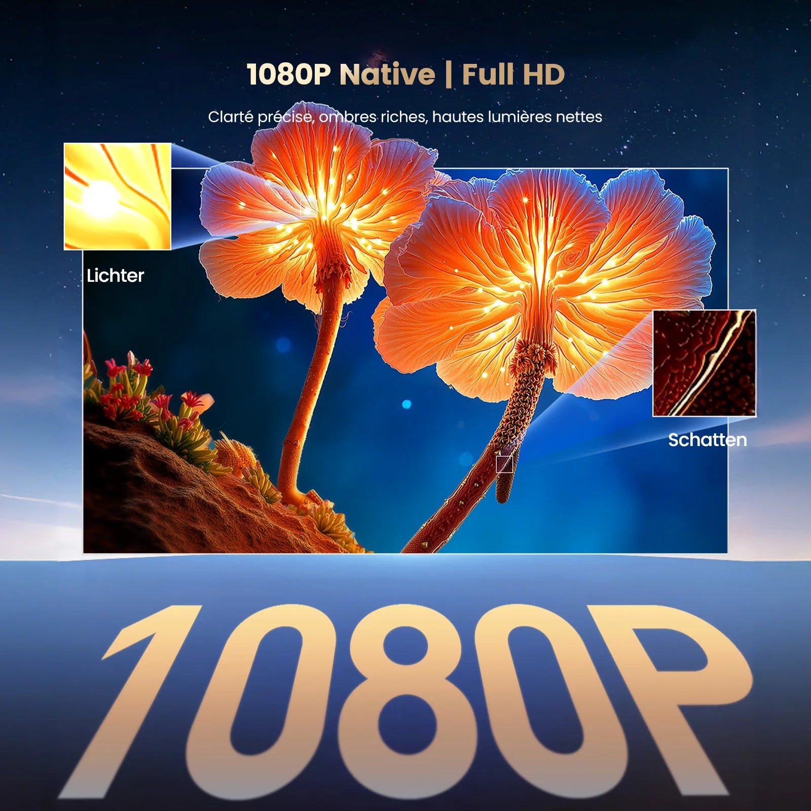 Projecteur Vidéo Wimius 1080P Natif WiFi 6 Bluetooth – Home Cinéma Portable