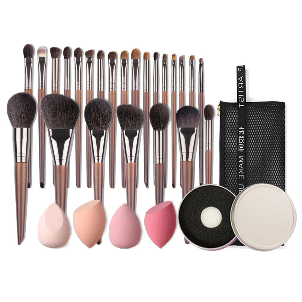 Pinceaux de maquillage naturels OVW Ensemble de pinceaux de maquillage pour fard à paupières Kit de pinceaux à poudre pour le visage Outil de pli cosmétique professionnel