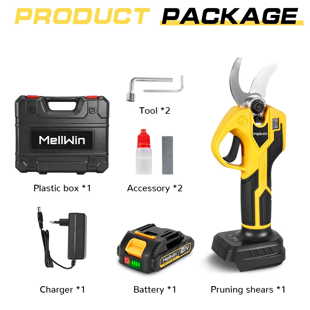 Cisaille électrique sans balais 32 mm MELLWIN – sécateur sans fil pour bonsaï et fruits, outil de jardin pour Makita 18 V