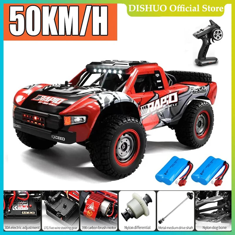Voiture Rc tout-terrain 4x4, 50 km/h ou 70 km/h, moteur sans balais à grande vitesse, Monster Truck 1/16, voitures de course dans le désert/neige, jouets pour garçons