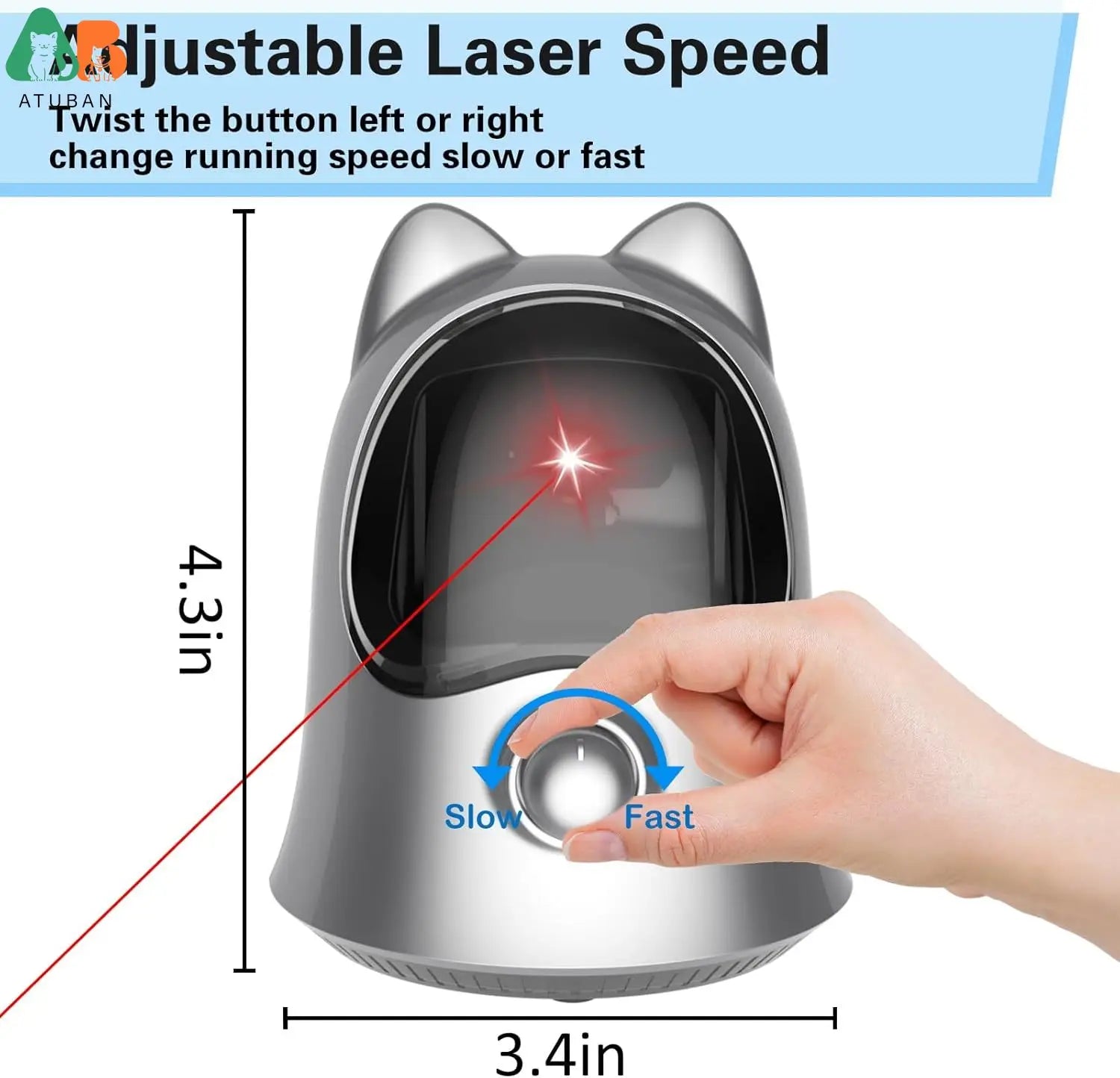 Pointeur laser ATUBAN automatique pour chats et chiens, jouets d'intérieur pour chats