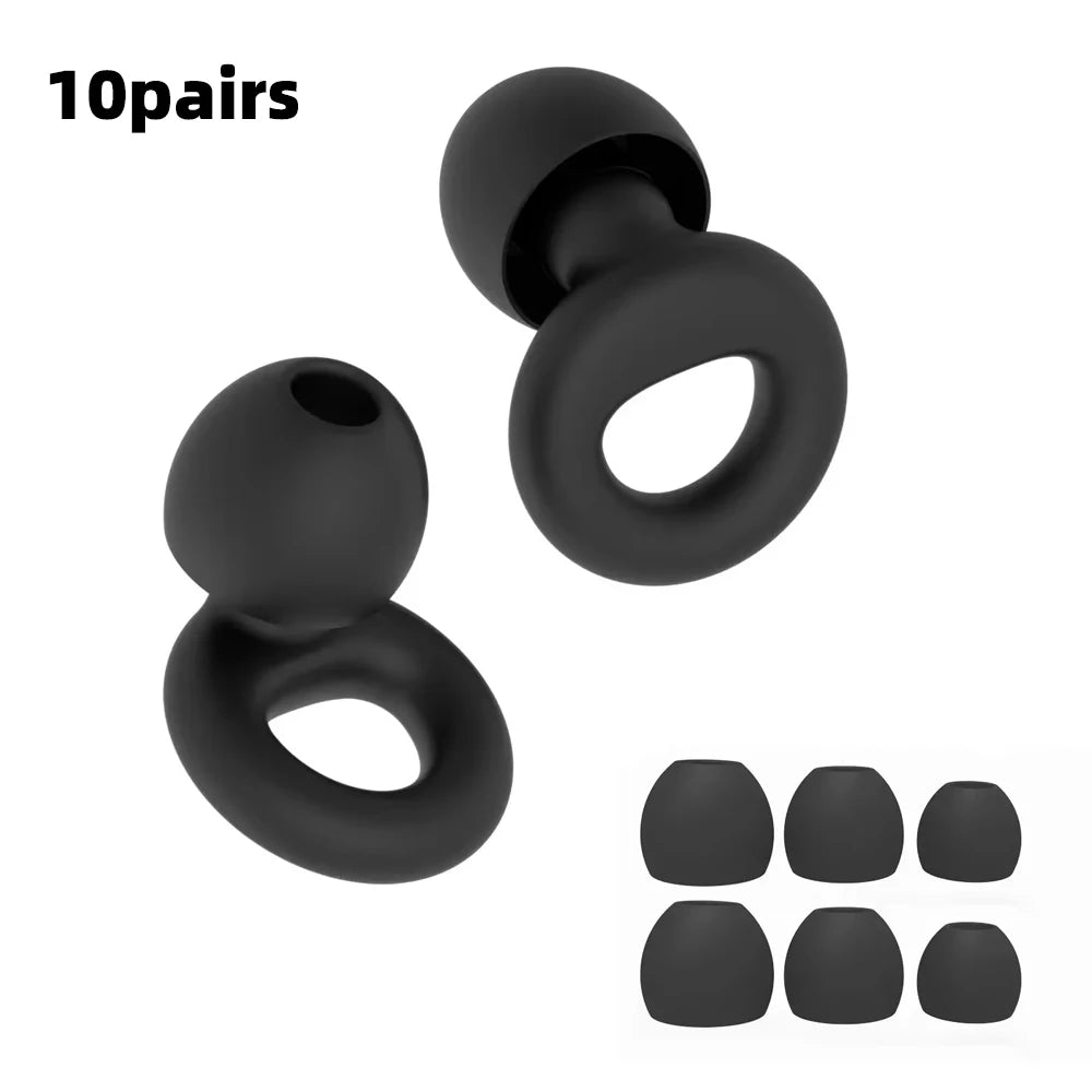 Bouchons d'oreille silencieux pour la réduction du bruit HUAK, 8 embouts en XS, S, M, L, super doux, protection auditive réutilisable pour le sommeil, la natation, le travail