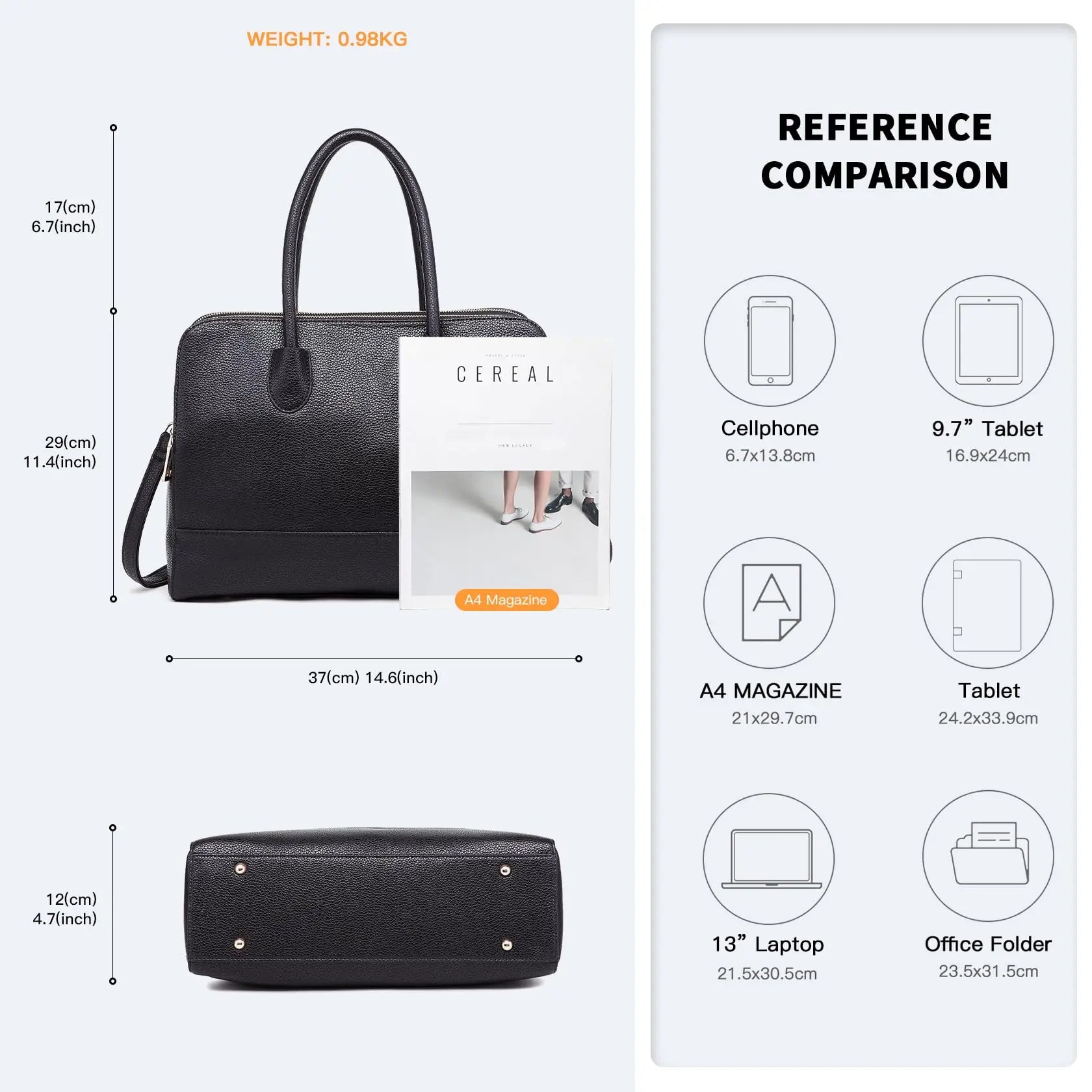 Porte-documents 13 pouces rétro élégant Miss Lulu, sac à main pour ordinateur portable