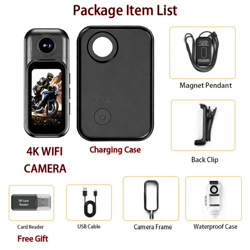 HD Mini caméra 4K Action Cam 1080P sport professionnel casque caméra Portable POV YouTube Vlog vidéo équitation cyclisme en plein air