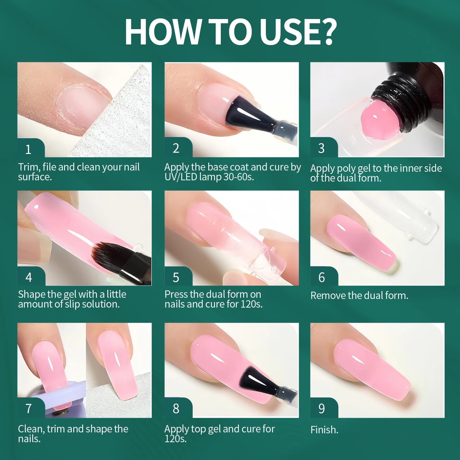 Effet Manucure Française Rapide, Réutilisables - Nailpop Formes Doubles pour Ongles 150 pièces