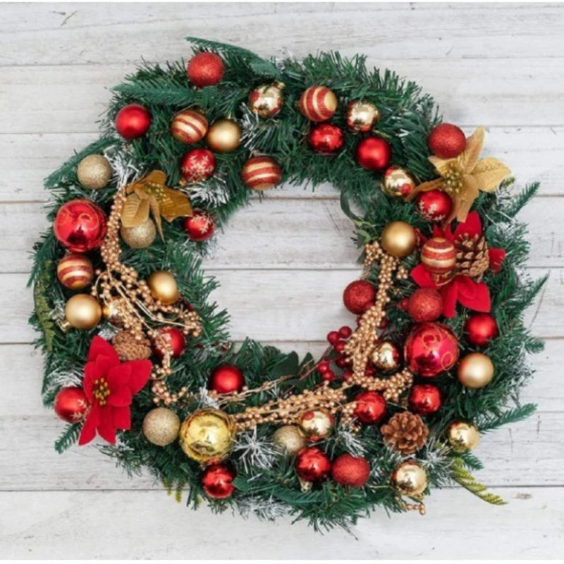 Boules de Noël rouges et dorées – Lot de 50 pièces, 4 cm, ornements peints pour sapin, décorations de fête et Nouvel An