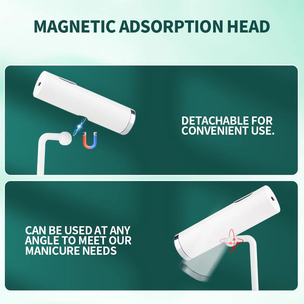 Lampe UV portable rose pour ongles en gel, rechargeable USB, support magnétique, usage professionnel et domestique