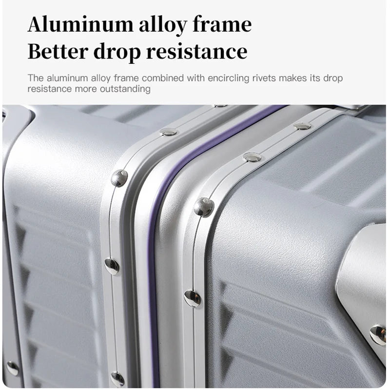 Valise rigide en PC avec poignée télescopique à tube large SUSHIMU – bagage à roulettes extensible, 20, 24, 26 et 28 pouces