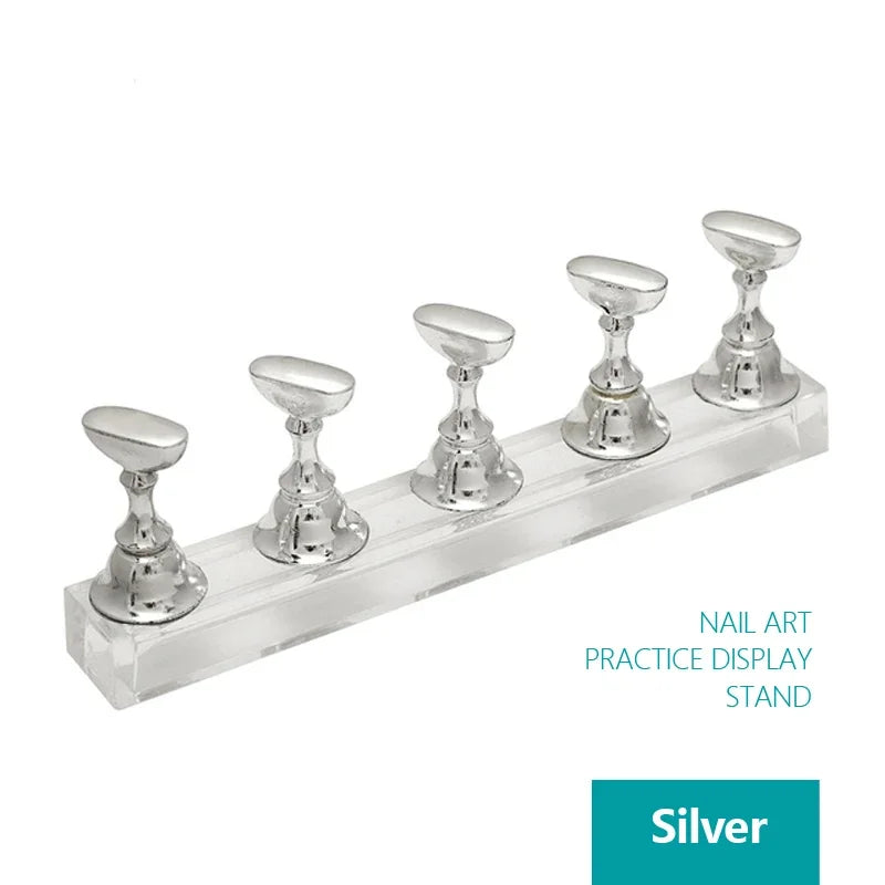 Présentoir de pratique pour faux ongles – 5 pièces, support magnétique échiquier