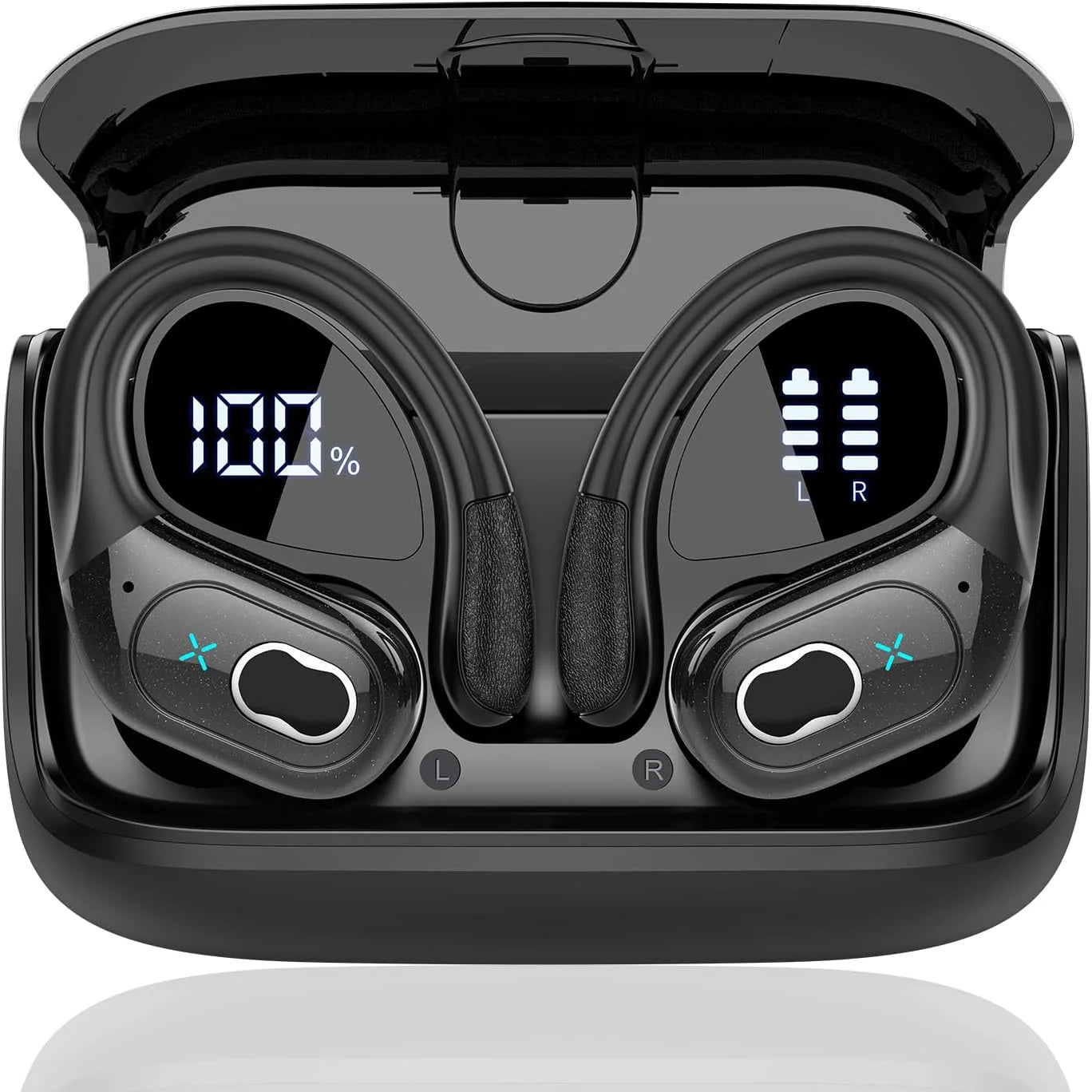 Écouteurs de sport Bluetooth 5.4 IPX7 TWS, casque sans fil HiFi Bass, écouteur mains libres tactile LED, suppression du bruit, casque étanche