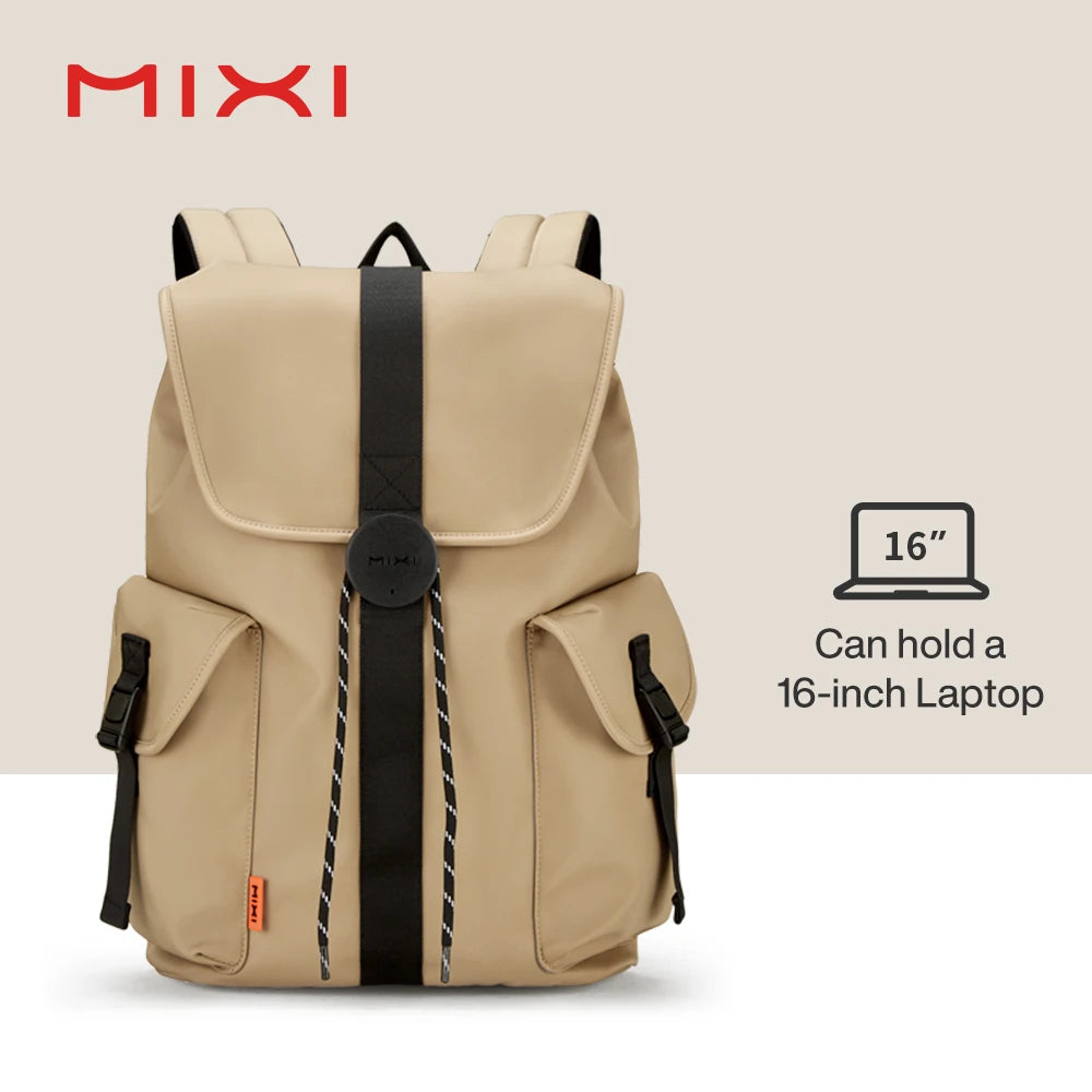 Sac à dos Mixi 16'' pour ordinateur portable – Unisexe, léger, imperméable, week-end et voyage