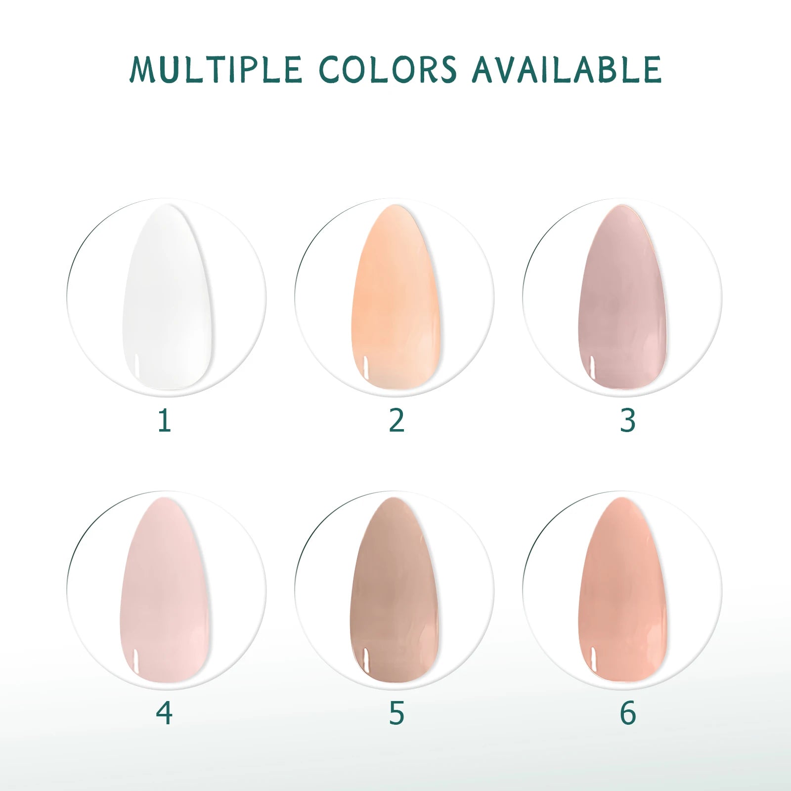 Press-On Nude Rose 4 Formes 112 pcs