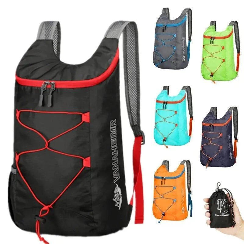 Outdoor Multifunction Foldable Backpack High Density Lightweight Waterproof Nylon for Camping Hiking Travel 