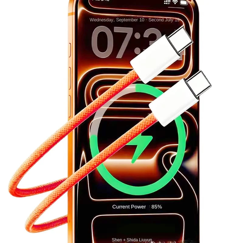 Câble de chargeur rapide USB-C d'origine pour iPhone Air 17 16 15 Pro Max PD 60W pour Samsung type-c tissage boîte de ligne de données de charge