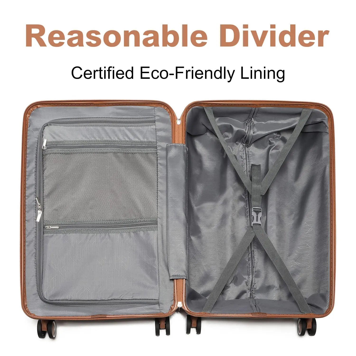 Ensemble de valises rigides 3 pièces 100 % PP British Traveller – 8 roues spinner, serrure TSA, bleu foncé