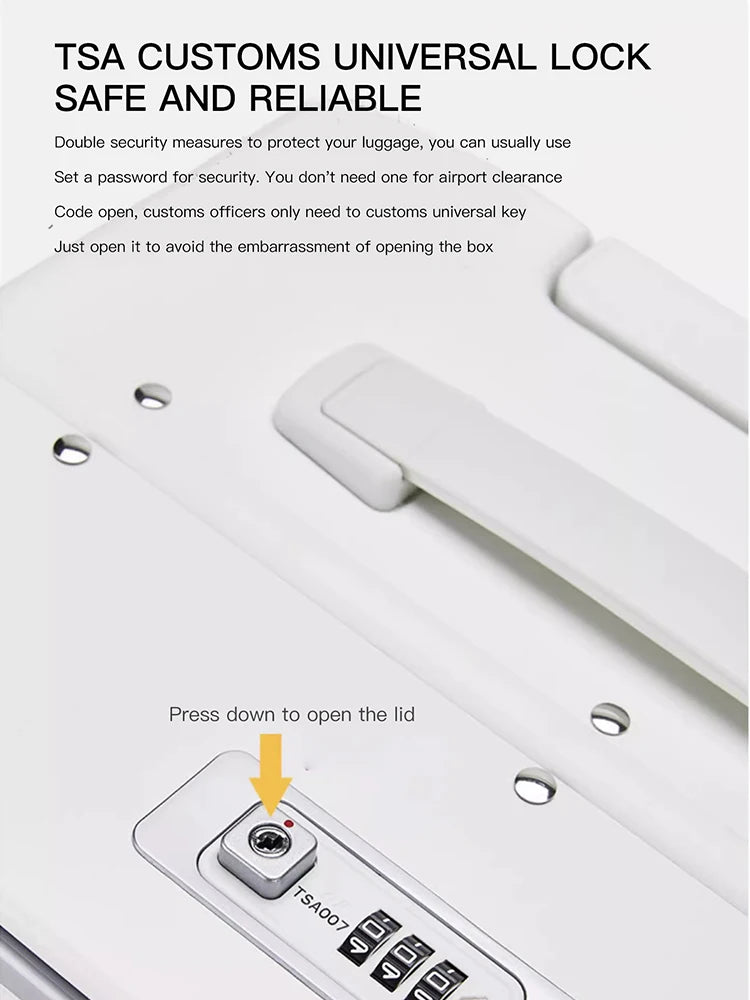 Valise SUSHIMU – Roulettes avec cadre en aluminium, ouverture avant personnalisée, cabine 20 et 24 pouces