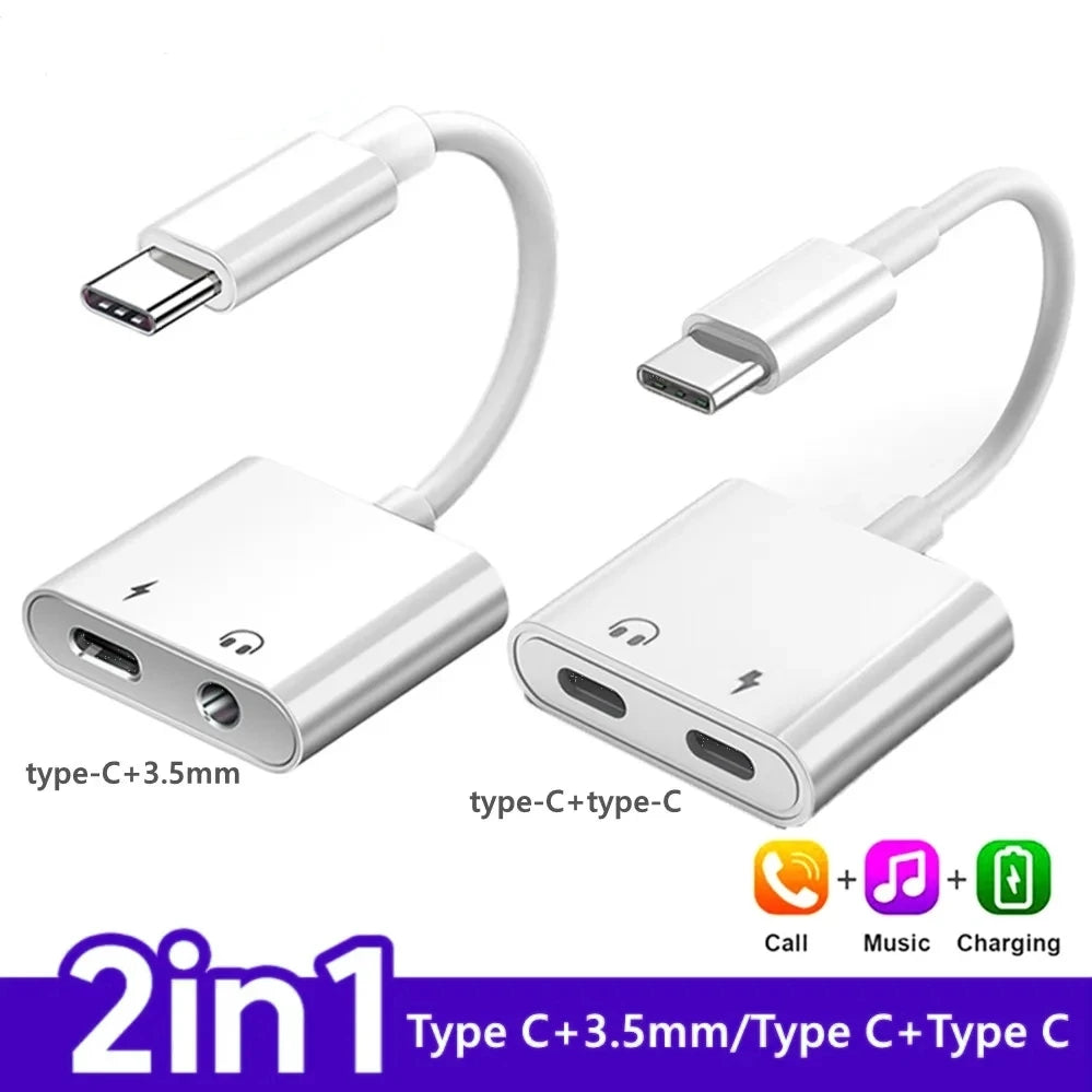 Adaptateur Audio 2 en 1 USB C vers prise Jack 3 5mm type-c, câble Aux de charge 3.5mm pour Samsung Xiaomi Huawei, connecteur d'écouteurs filaires