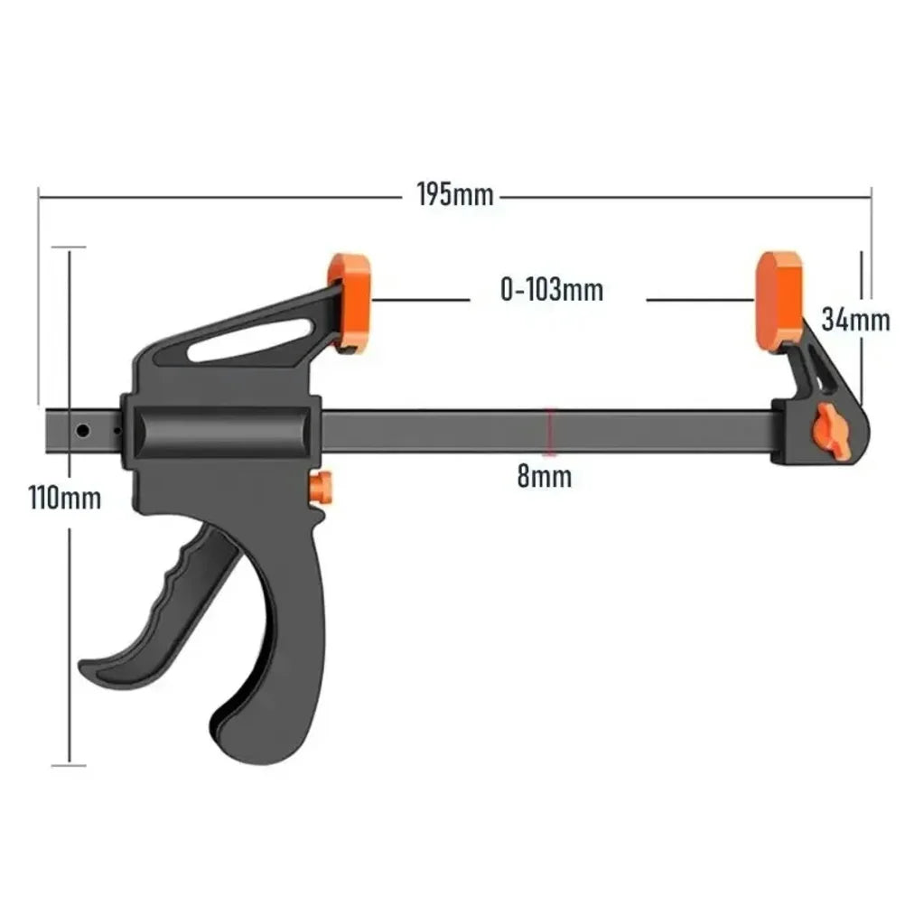 F-Type Calculation Work Clamp, Quick Calculation Work Clamp, Ratchet Release, Portable, Practical, Durable, DIY Hand Tool, 4" 