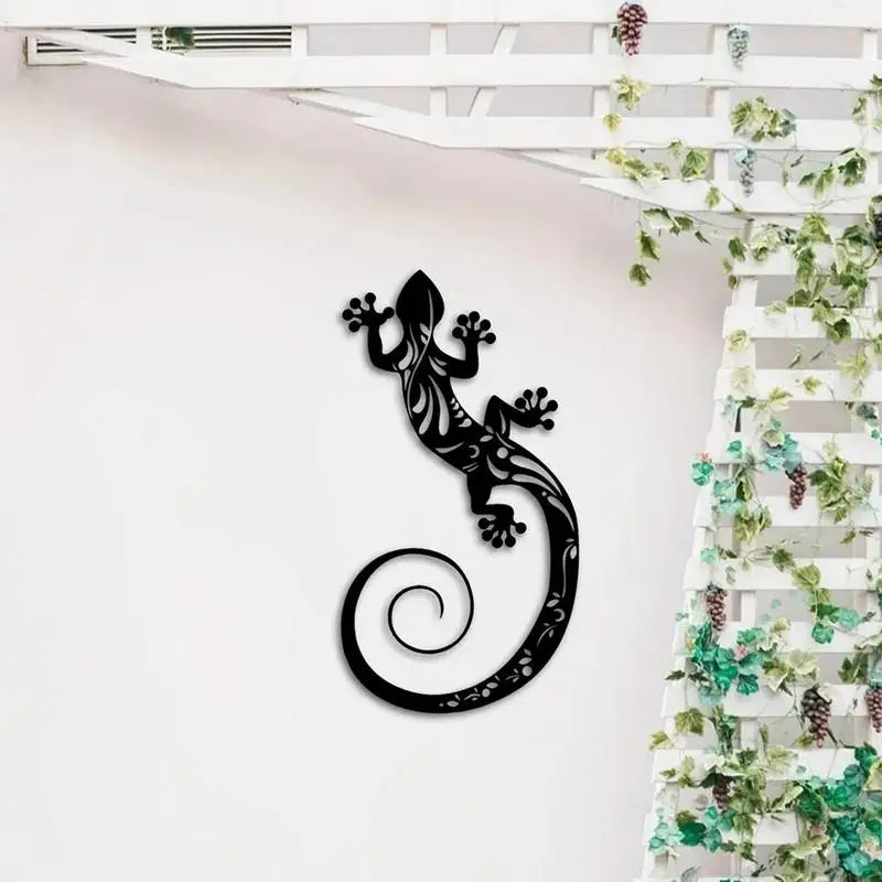 Gecko Lizard Wall Decor Metal Hanging Wall Sculpture Wall Art Outdoor Decor Garden Decor 