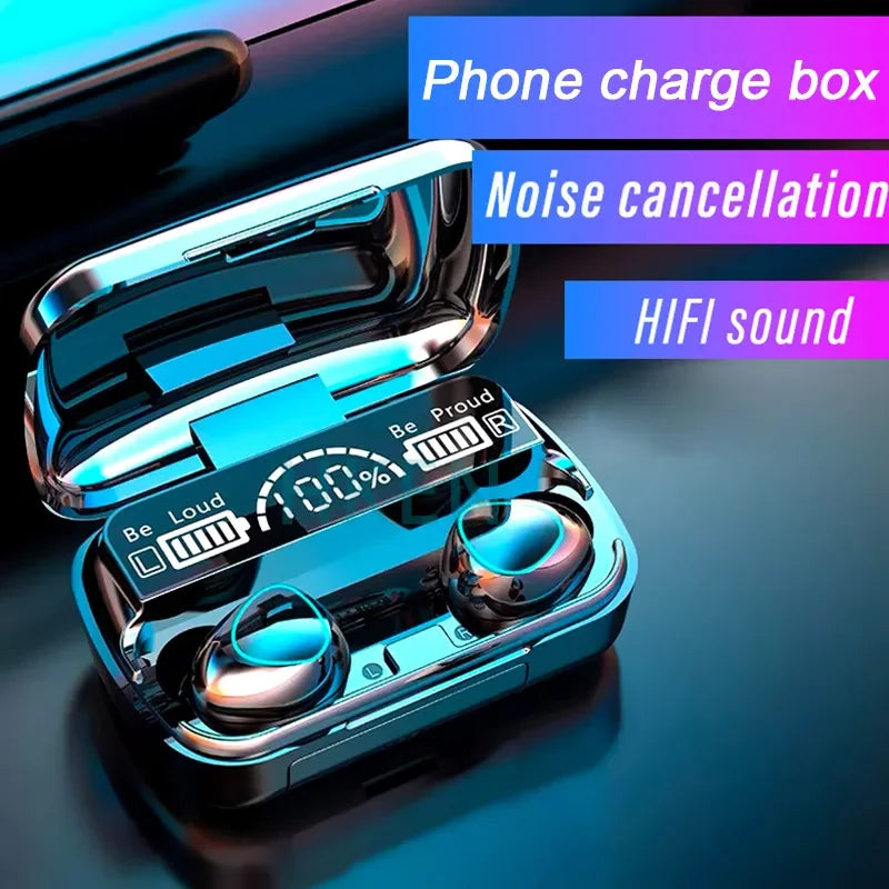 TWS Wireless Bluetooth Headphones, with Charging Box, Noise Cancellation, Mic Wireless Bluetooth Headphones