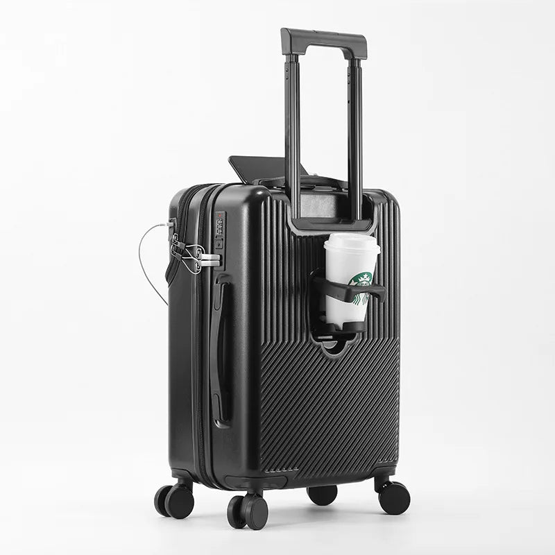 Valises SUSHIMU – ensembles durables avec USB et ouverture avant, bagage à main pour hommes et femmes, 20/22/24/26 pouces